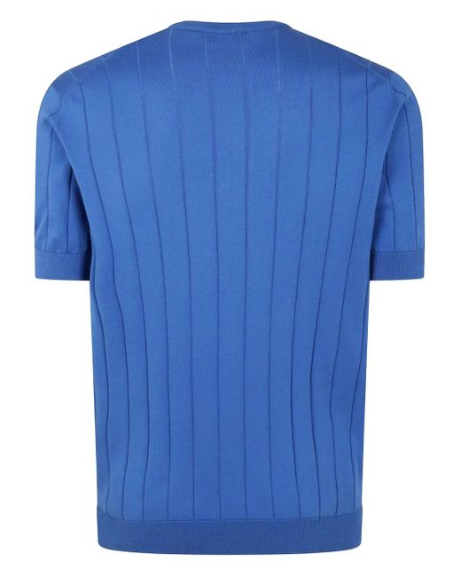 FILIPPO DE LAURENTIIS Blue Crew-Neck T-Shirt for men
