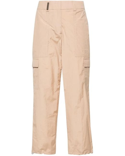 Peserico Natural High-Waist Tapered Trousers
