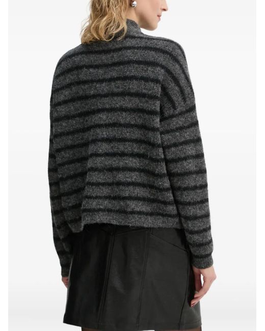 Gestuz Black Alpha Striped Button Cardigan