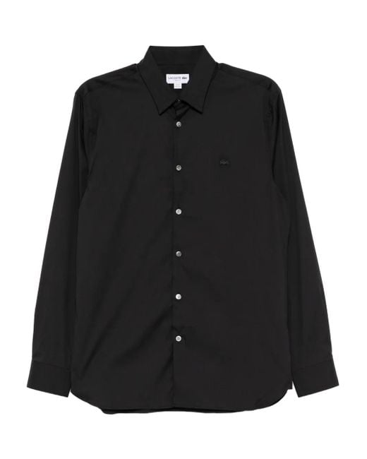 Lacoste Black Logo-Appliqué Shirt for men