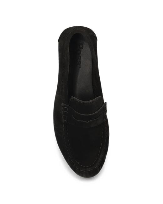 POSA Black Penny Suede Loafers