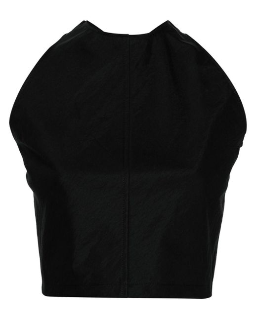 Wardrobe NYC Black Drill Halterneck Top