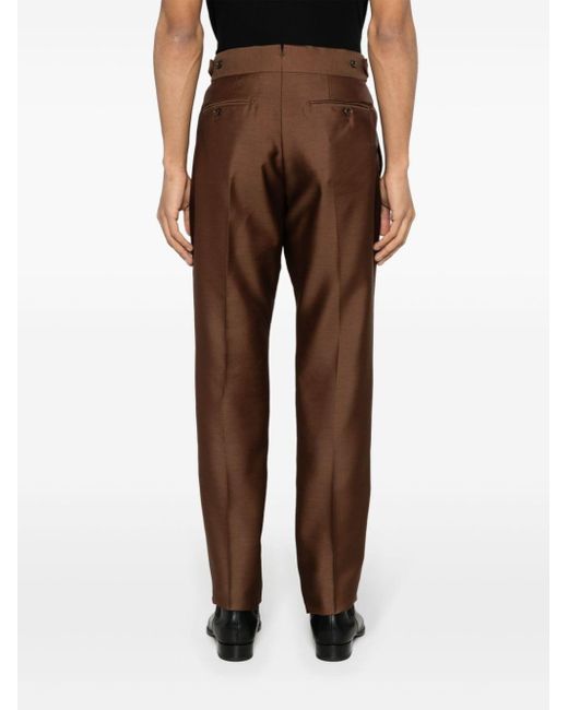 Tom Ford Brown Twill Wool-blend Trousers for men