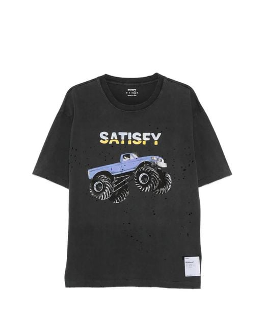 Satisfy Black Graphic-Print T-Shirt for men