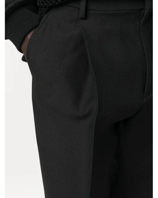 Valentino Garavani Black Cropped Tailored Trousers for men