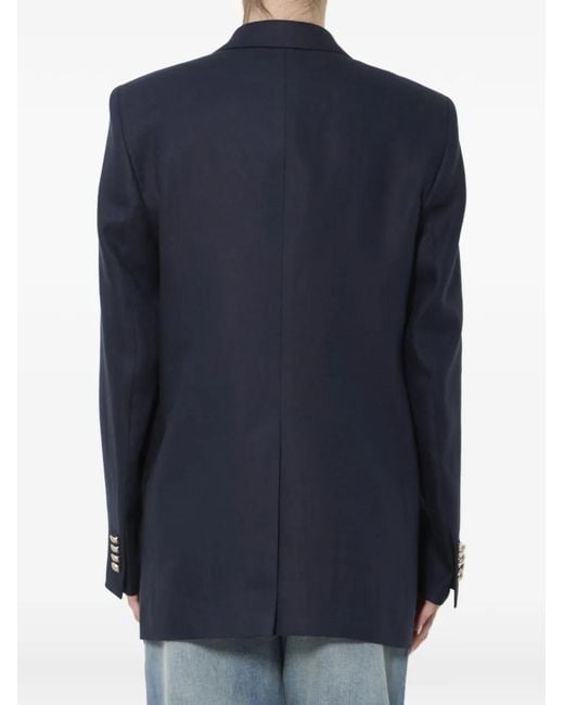 Chaqueta De Lino Con Doble Botonadura Tagliatore de color Blue