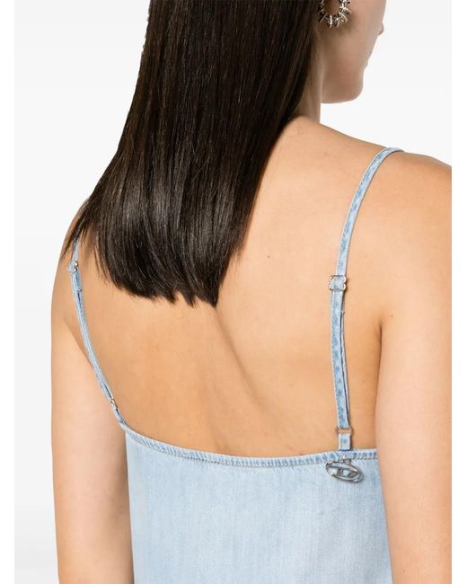 DIESEL Blue De-Rude-S Denim Midi Dress