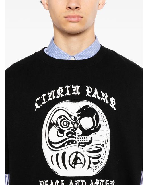 PEACE AND AFTER Black Graphic T-Shirt for men