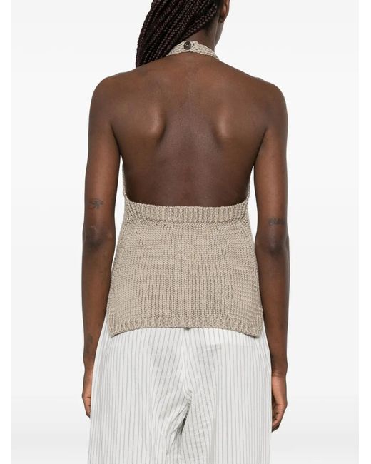 Rohe Natural Chunky-Knit Halter Top