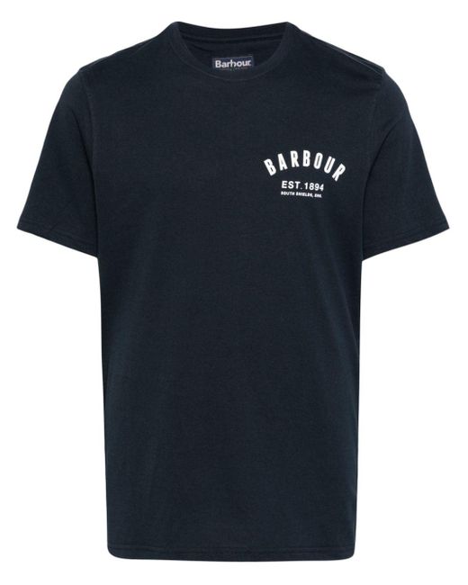 Barbour Blue Logo-print Cotton T-shirt for men