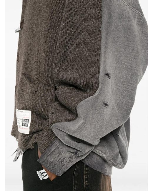 Maison Mihara Yasuhiro Black Distressed Cardigan for men