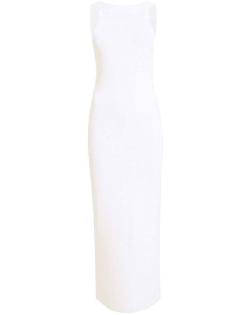 Khaite White The Media Halterneck Midi Dress