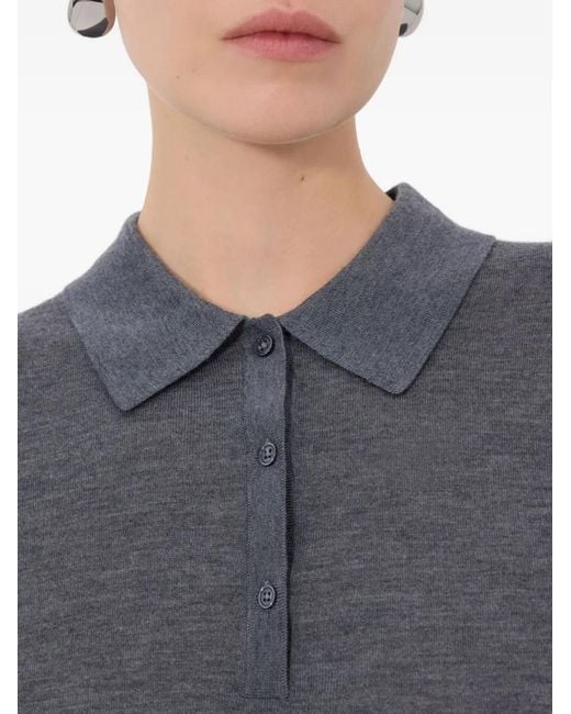 Loulou de Saison Gray Migo Ribbed Polo Shirt