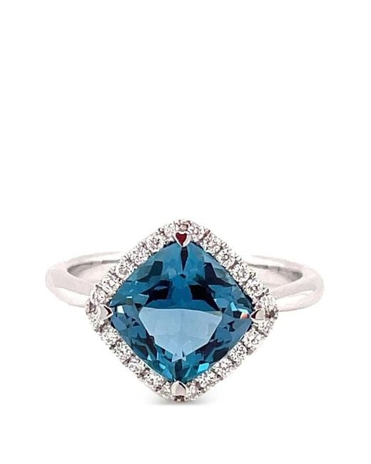 Lisa Nik Blue Topaz And Diamond Ring