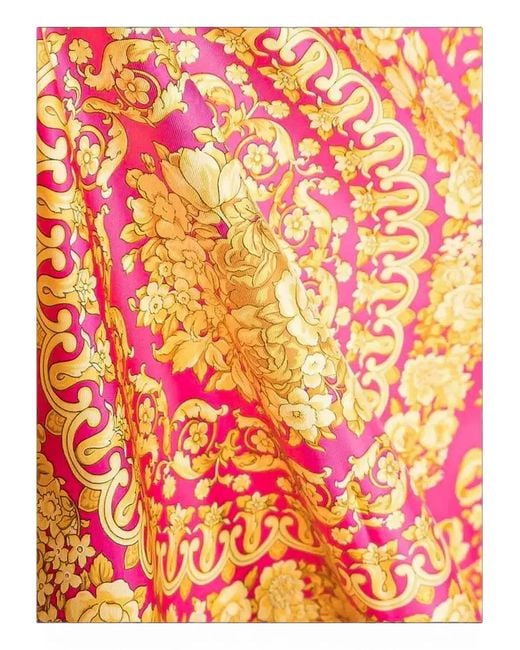 Versace Pink Barocco-Pattern Scarf for men