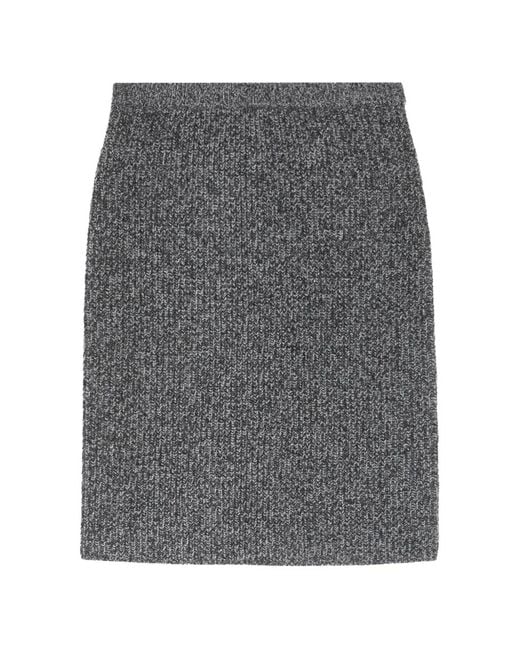 Aspesi Gray Marl-Knit Pencil Mini Skirt