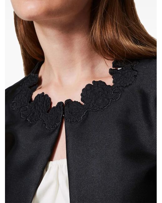 Twinset Black Broderie Anglaise Twill Jacket