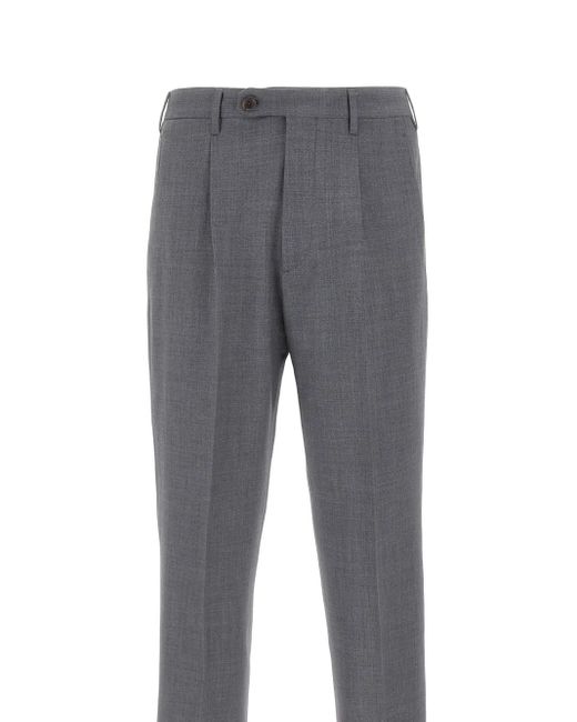 Pantalon À Plis Devore pour homme en coloris Gray