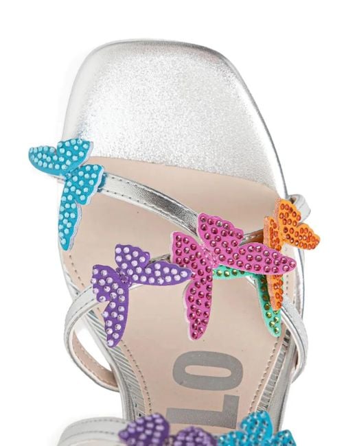 Buffalo June Mss Butterfly Glam Sandals White
