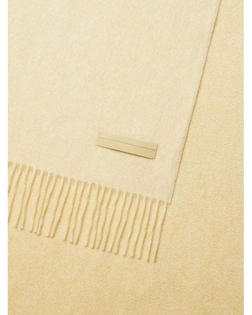 Zegna Natural Fringed Cashmere Scarf for men