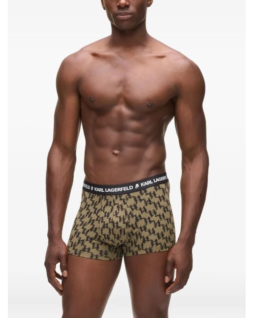 Karl Lagerfeld Set Aus Drei Shorts Mit Monogramm-Print in Black für Herren