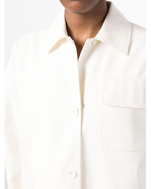 Max Mara White Oversized Long-sleeve Cotton Shirt