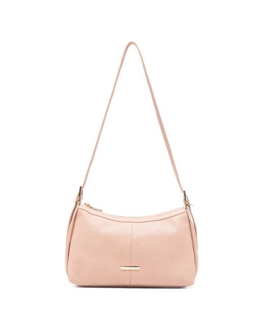 Cromia Pink Serena Grained-Leather Shoulder Bag