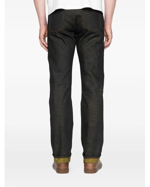 Naked & Famous Black Weird Guy Citrus Kasuri Selvedge Jeans for men
