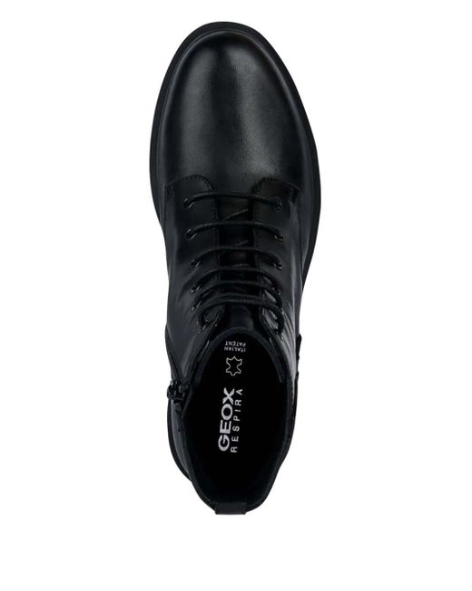 Geox Black Spherica Ec1 Lace-Up Zip Boots