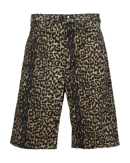 Rhude Gray Leopard-Print Shorts for men