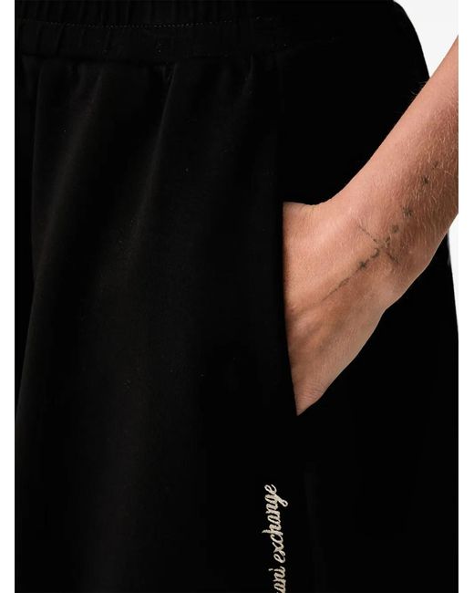 ARMANI EXCHANGE Black Elasticated Logo-Embroidered Mini Skirt