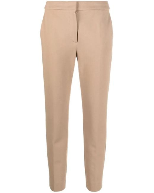 Pantalones capri de talle medio Max Mara de color Natural