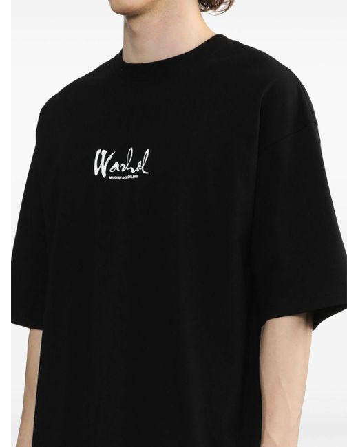 Musium Div. Black Warhol Cotton T-Shirt for men