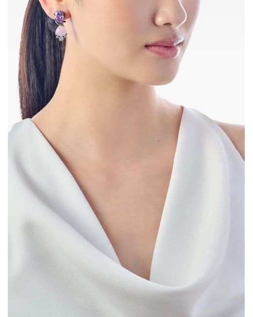 Anabela Chan White 14K And Rhodium Vermeil Berry Multi-Stone Earrings