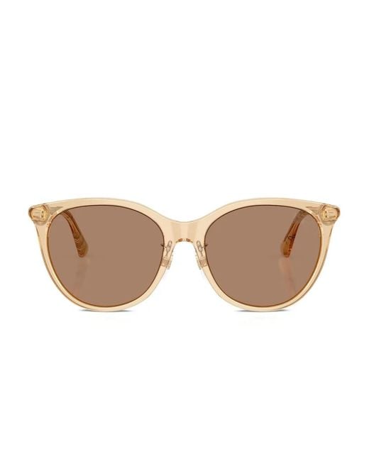 Burberry Natural Round-Frame Sunglasses