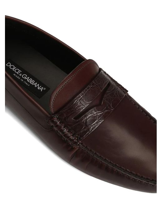 Dolce & Gabbana Brown Penny-Slot Loafers for men