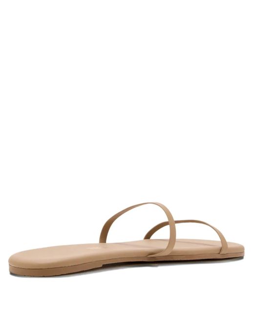 TKEES Brown Double-Strap Flat Sandals