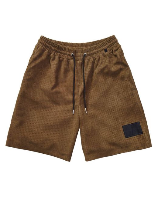 Purple Brand Brown Logo-patch Track Shorts for men