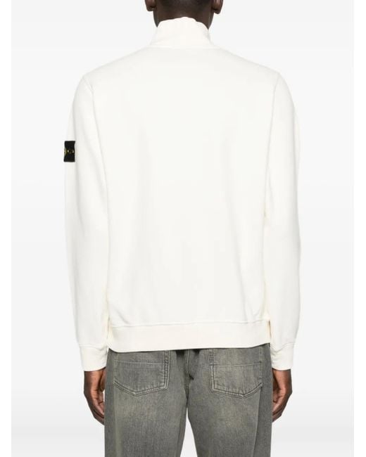 Stone Island Sweatshirt mit Logo-Patch in White für Herren