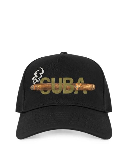 Melt Black Graphic-Print Cotton Baseball Cap