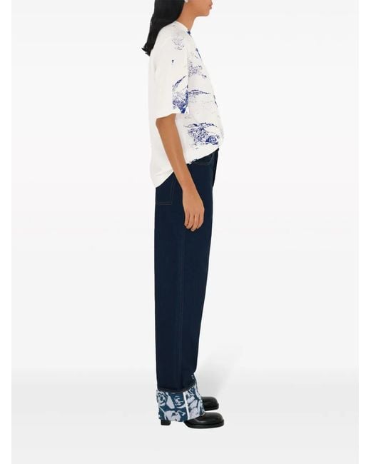 Burberry Blue Equestrian Knight Graphic T-Shirt