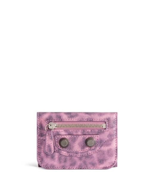 Balenciaga Purple Mini Le Cagole Lambskin Wallet