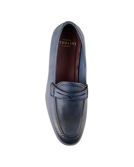 STURLINI FIRENZE Blue Penny-Slot Loafers for men