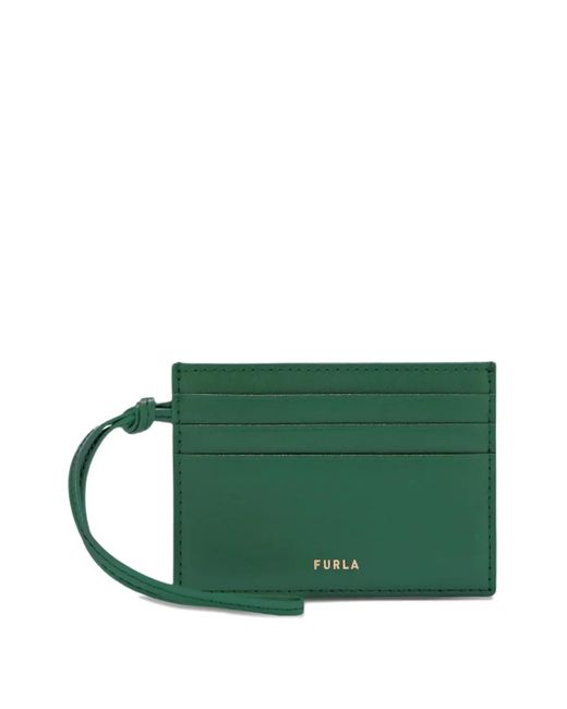 Furla Green Bear-Cutout Card Holder