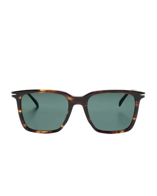 David Beckham Green Square-Frame Sunglasses