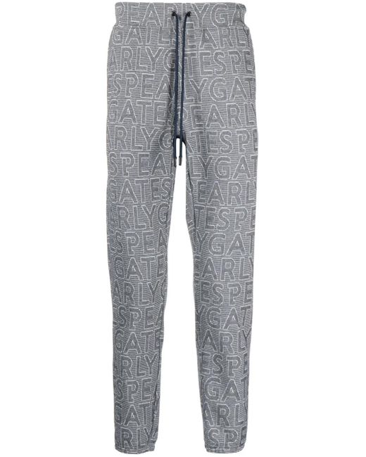 PEARLY GATES Gray Logo-Print Drawstring Track Pants for men