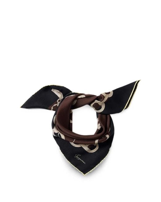 Jacquemus Black Chain-Print Silk Scarves