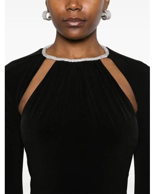Nissa Black Open-Back Gown