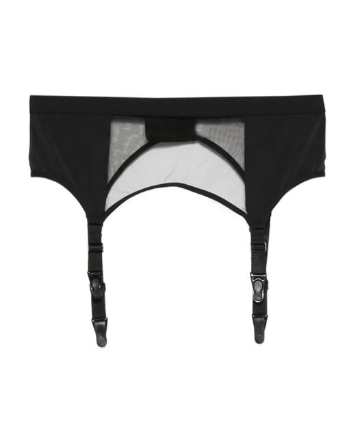 Maison Close Black Pure Tentation Mesh-Panel Garter Belt