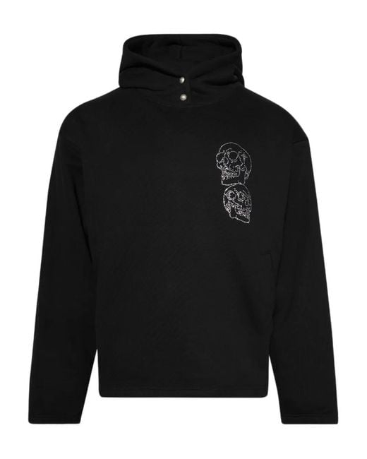 THUG CLUB Black Crystal-Embellished Hoodie for men